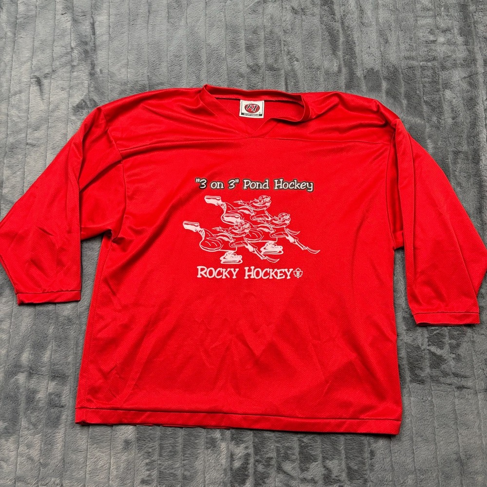 K1 Sportswear Rocky Hockey 3 on 3 Pond Hockey Jersey Red Mens XL